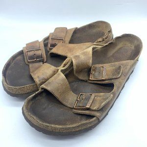 Birkenstock Arizona Men's Brown Leather Sandals 45